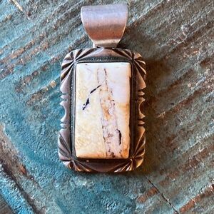 White Turquoise and Sterling Silver Pendant